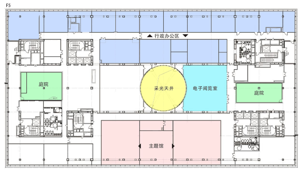 天津滨海新区图书馆平面导览图1层至5层